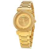 Versace V-Motif Quartz Gold Dial Ladies Watch VERE00618 - Watches of America