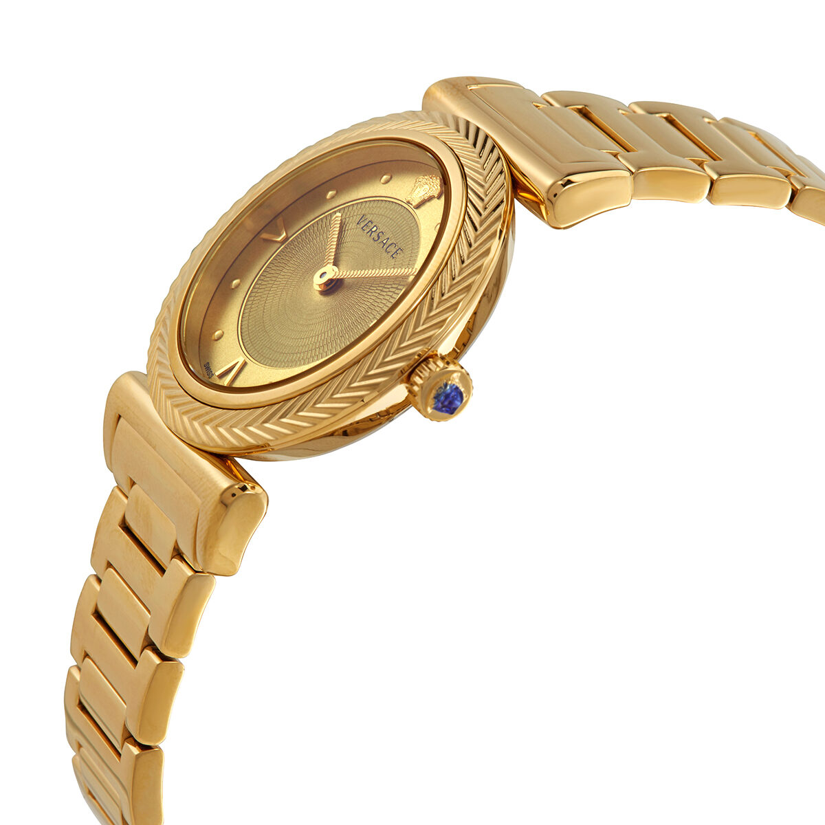 Versace V Motif Quartz Gold Dial Ladies Watch VERE00618 Watches