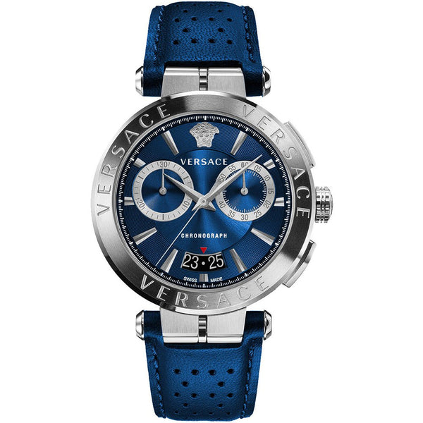 Versace Aion Chronograph Blue Strap Men's Watch  VE1D01220 - Watches of America