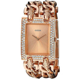 Guess Heavy Metal Rose Gold Crystal Dial Women's Watch  W0072L3 - Watches of America