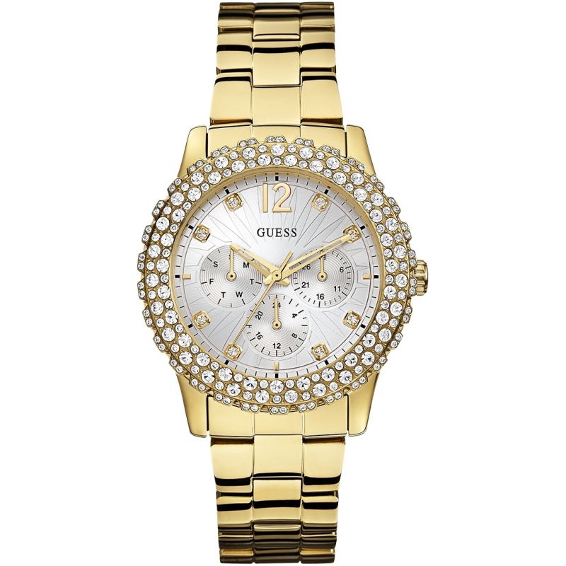Guess Dazzler Diamond Gold-Tone Ladies Watch  W0335L2 - Watches of America