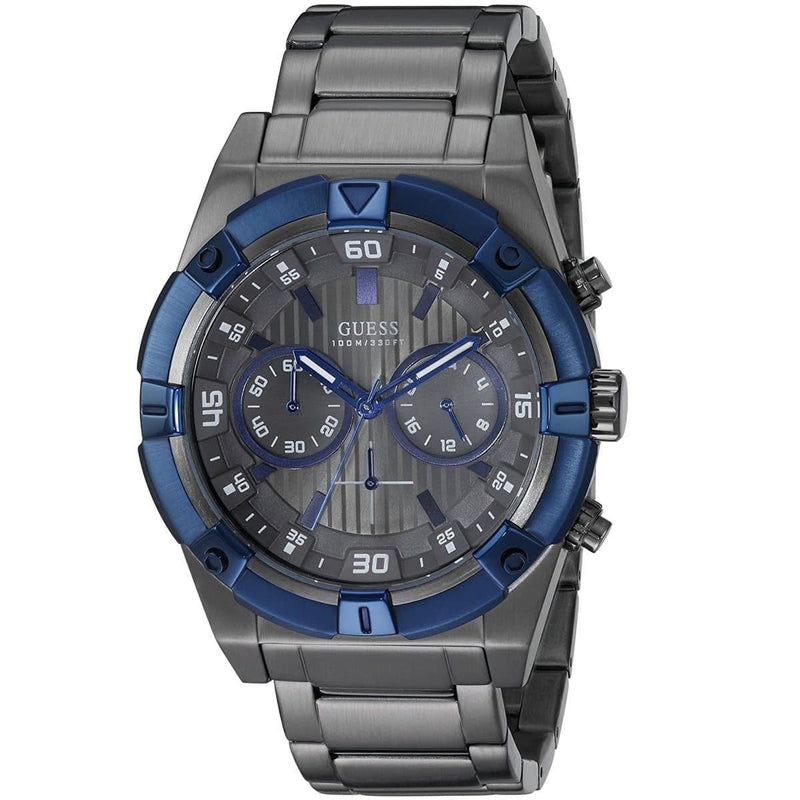 Guess Men’s Analog Stainless Steel Gunmetal Men's Watch  W0377G5 - Watches of America