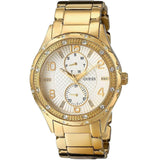 Guess Women White Dial and Gold Stainless Strap Women's Watch  W0442L2 - Watches of America