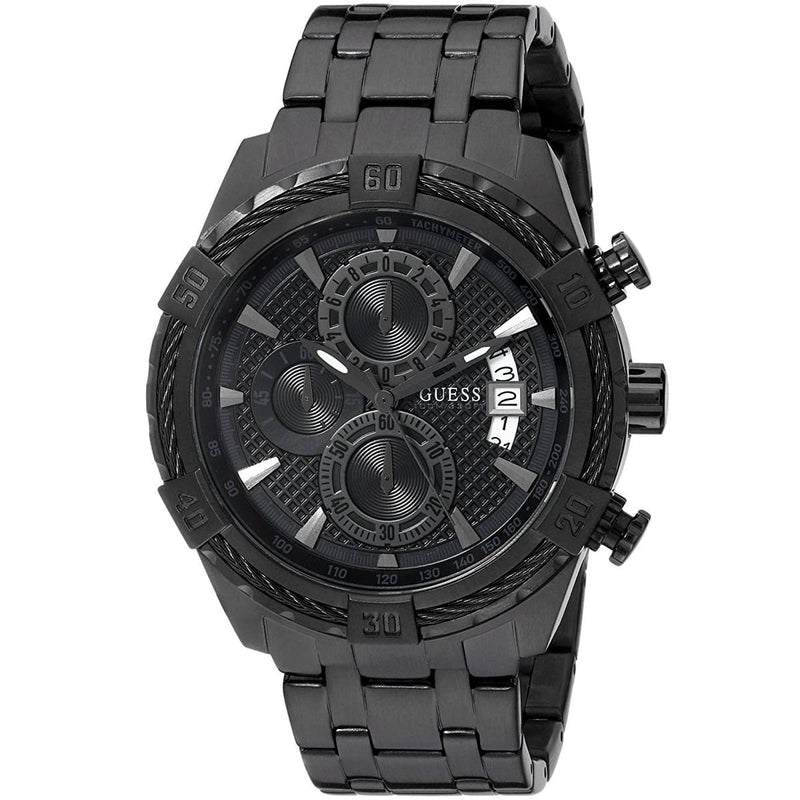 Guess Men’s Chronograph Stainless Steel Black Men's Watch  W0522G2 - Watches of America