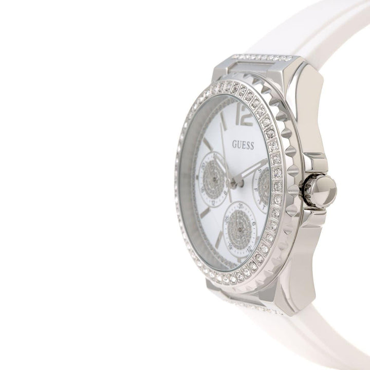 Guess Starlight White Rubber Strap Crystal Dial Women's Watch W0846L8 - Watches of America #2