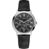Guess Wafer Black Dial Leather Strap Watch  W70016G1 - Watches of America