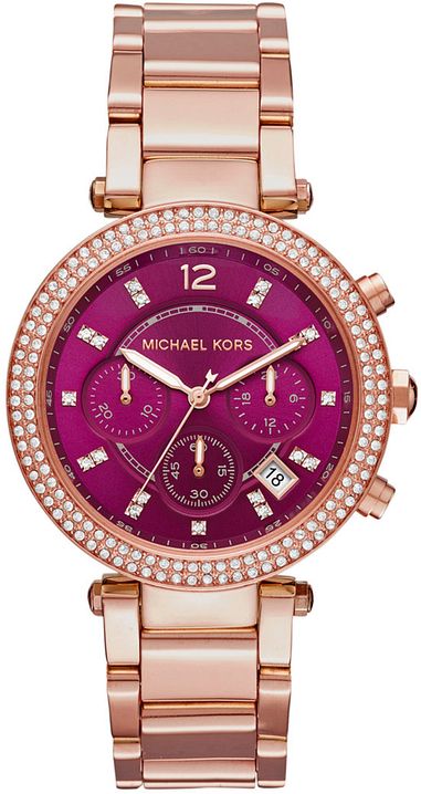 Michael Kors Parker Plum Dial Women's Watch MK6417 – Watches of America